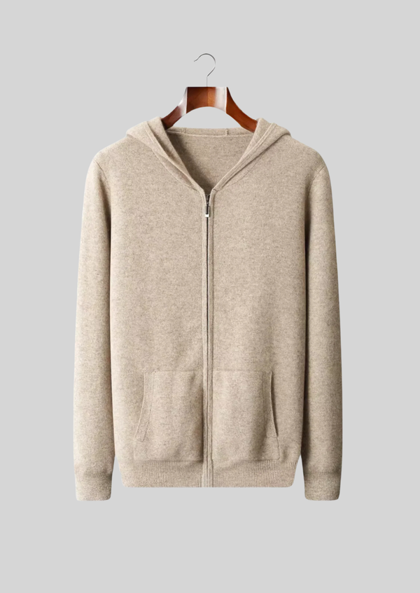 The Luzzo Zip Hoodie – 100% Pure Extra-Fine Merino Wool