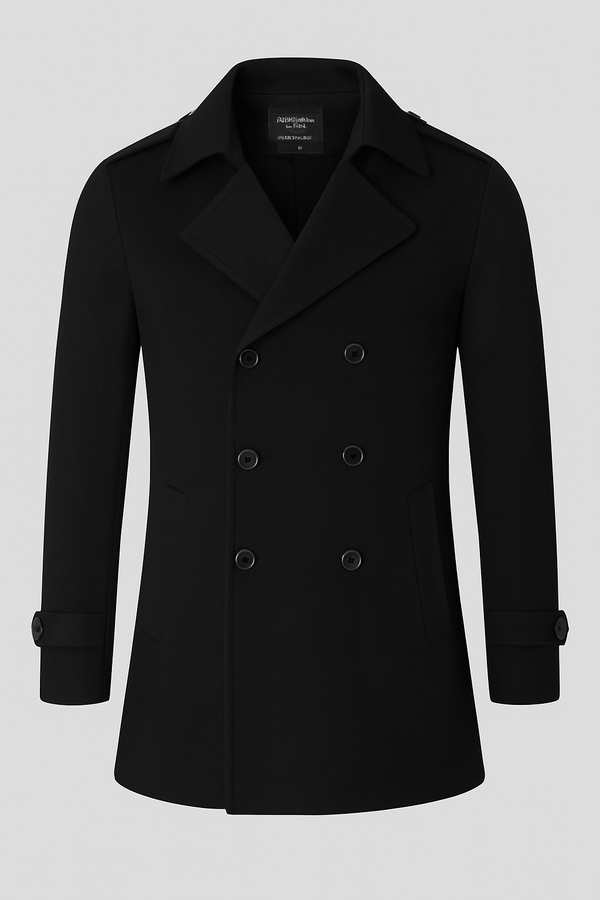 Men’s double-breasted woolen winter coat